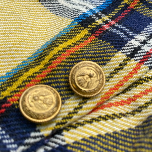 Vintage Yellow Plaid Blazer - Picture 6 of 13